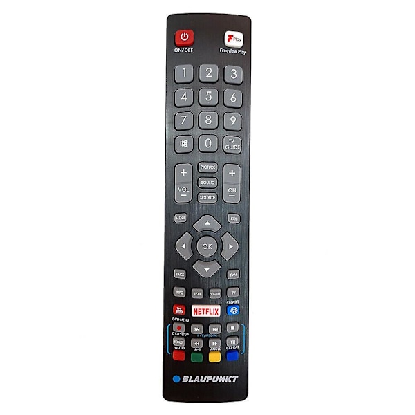 Pof/rmc/0001 Fjärrkontroll för Blaupunkt Netflix TV med Freeview Play db