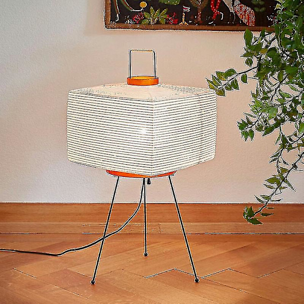 Japansk design Akari Noguchi Yong bordslampa tryckt rispapperslampa sovrum skrivbord hemloft inredning fyrkantig stativ golvlampa [DB]