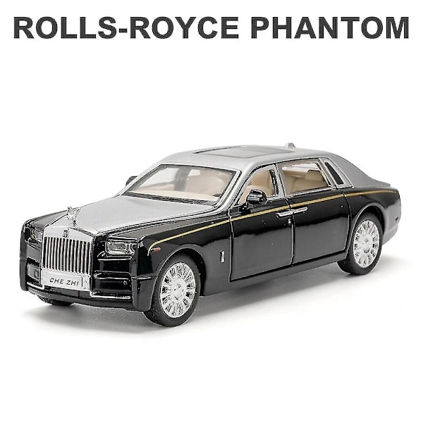 1/32 Rolls Royce Phantom Diecast Leksaksbil Miniatyrmodell Lyx Super Pull Back Ljud & Ljus Dörrar Öppningsbar Samling Present Barn Db Rolls-Royce Phantom2