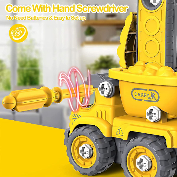 DIY 5-i-1 Kombinationsbyggfordon, Leksaker för 5-åringar, Utbildande Transformerbar Robot Jul- och Födelsedagspresenter för Barn db 5 in 1 Transformers Toys