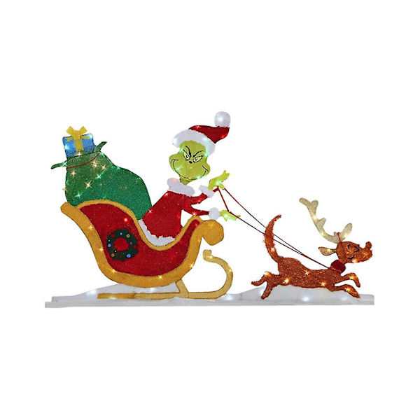 Grinch Julbelysning Dekoration Trädgård Gräsmatta Utomhus Gräsmatta Grinch Skylt Med Pinnar Jul Semester Ornament [DB] B
