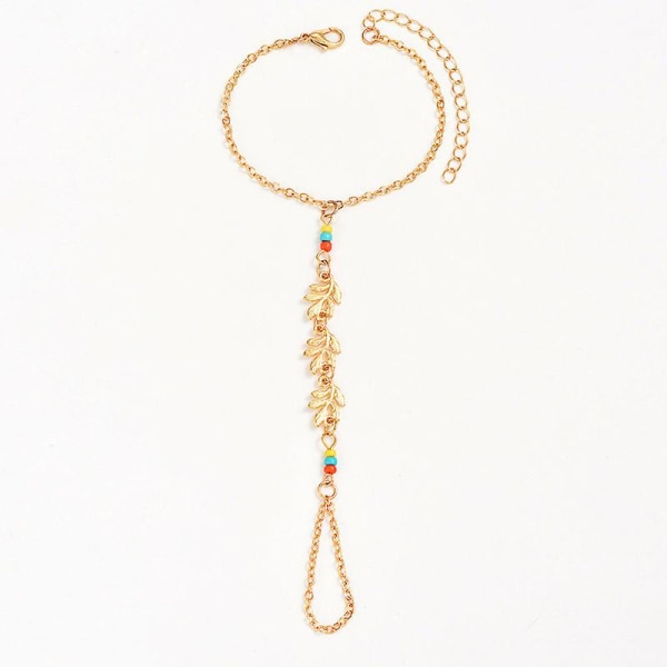 Boho Finger Bracelet Chain Beaded Simple Jewelry For Women And Girls