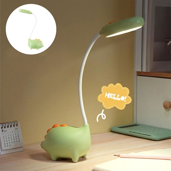 Barne-LED-bordlampe med berøringsføler, 3 lysstyrkemoduser, leselampe for øynene, grønn db