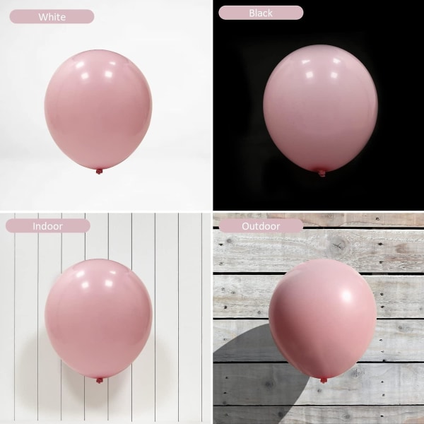 50 Pakke med 12-tommers rosa heliummakronballonger