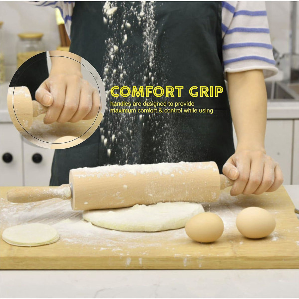 Kagerulle Professionel trædejrulle gør-det-selv-håndværksværktøj til bagning af småkage Pizza Chapati wienerbrød tærtebrød Køkkenudstyr