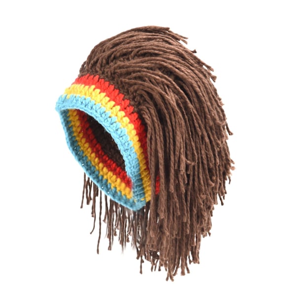 Strikkehatt Lue Hodeplagg Kreativ Varm Lue for Voksen Dreadlocks Lue Vinterlue for Halloween Cosplay Temafester Fotorekvisitt DB Multicolor 58cm to 60cm