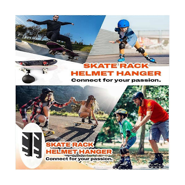 Skateboard Væghængt Display Stativ med Hængekrog, Akryl Skateboard Stativ Holder til Longboard Skateboard {Db} Black