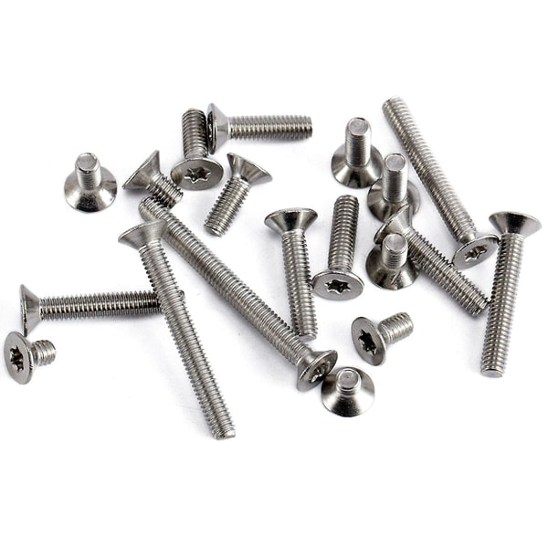 25 stk M6 X 30 Senkhodeskruer 304 Rustfritt Stål Torx Skruer Maskinskrue Standard Driv Fullgjengede Skruer