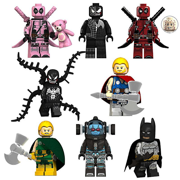 Parallel Universe Shadow Spider-man Batman Venom Deadpool Thor 18 Minifigurer Børns Samlede Byggeklodser Legetøj [db] venom spiderman 5cm high