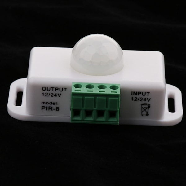 DC 12V 24V PIR-sensor LED-dimmerströmbrytare Rörelseinfrarödströmbrytare [DB] White