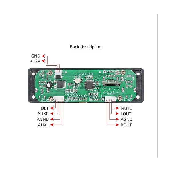 Digital lydavspiller Bluetooth Mp3-spiller dekoderkort 128x64 prikker Lcd Usb Sd Bt Fm musikkspiller M