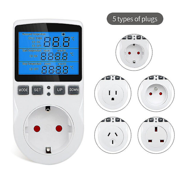 R Socket Digital Temperaturstyret Stikkontakt Med {db}