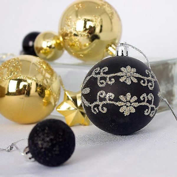 Nye juletreballpynt 44 stk  Balldekorasjonssett Fargerik julekule Knusebestandig hengende juletredekor [DB] 44pcs  C