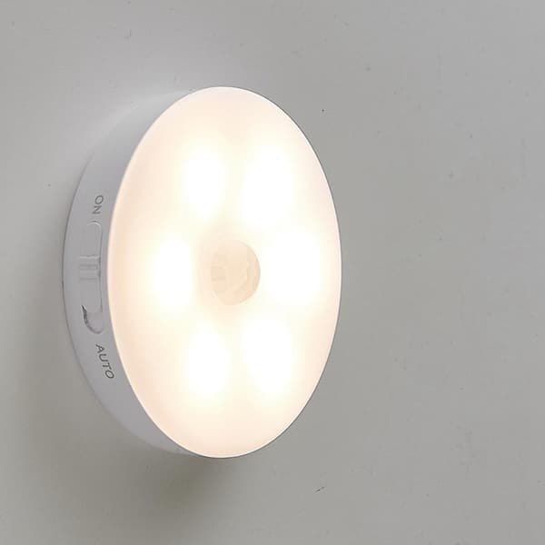Puck Light LED bevægelsessensor skabslys USB genopladelige underskabsbelysning natlampe Li [DB] White