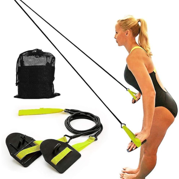 Torrlandssladd med paddlar, simarmstyrketränare, professionell freestyle simmotståndsövningsband set db A Basic Set 40lbs