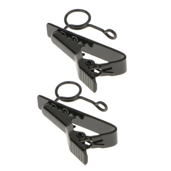 2x Pro Sort Mikroskopisk Klips Til Lavalier Sennheiser Klips {Db} Black