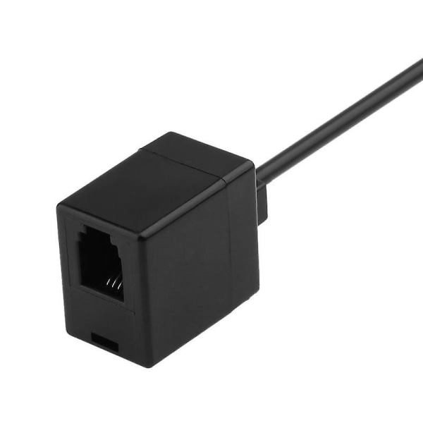 RJ9 4P4C hane till dubbel honport-kontakt headset adapter förlängningskabel telefonadapterkabel P DB Black