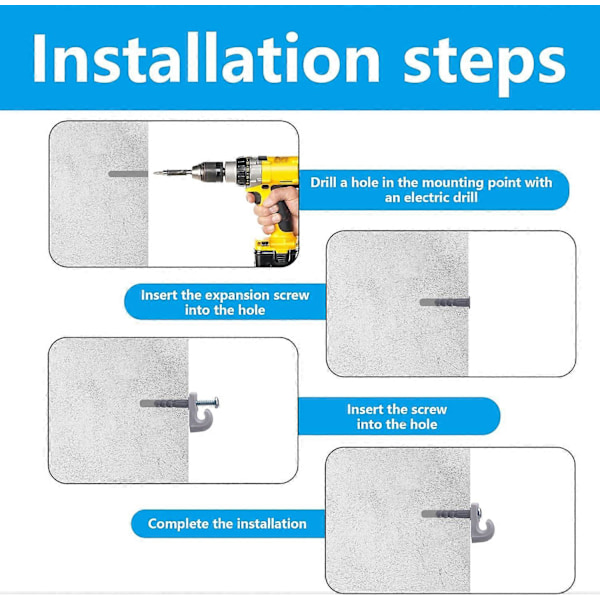 Wire shelf loop clips - 20 stk hvite nedveggklips for hyller i skap [DB]