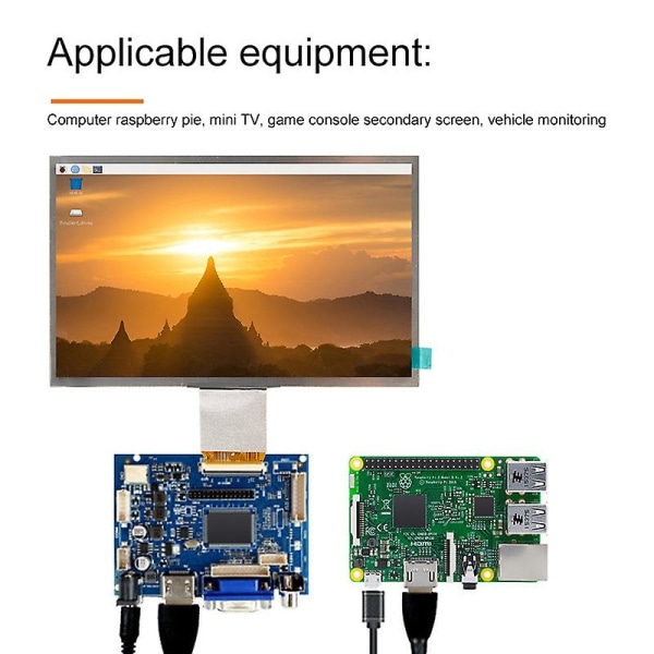 7 Inch 1024 X 600 Lcd Screen Display Driver Board W/driver Board Monitor For Support Av Reversing P