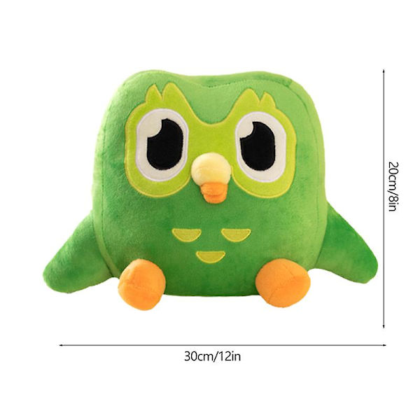 Grön Duolingo uggla plyschleksak duo plysch av Duo ugglan tecknad anime uggla docka [DB] one size