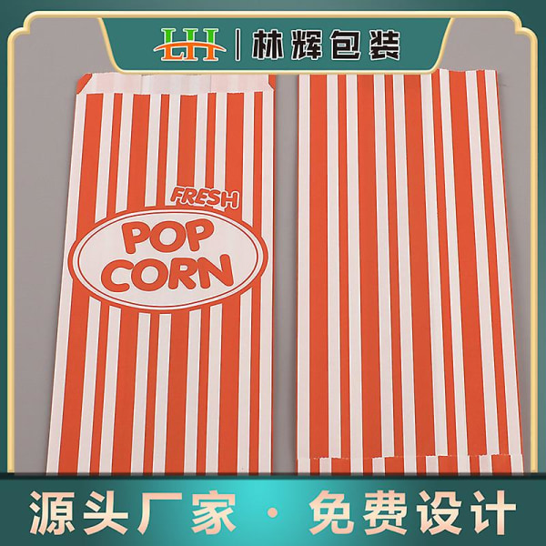 100 stk Papir Popcorn Poser Fest Popcorn Beholdere Udendørs Popcorn Indpakningsposer