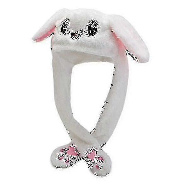 Pikachu Hat Kaninøre Bevægelige Hoppende Hat Sjov Bunny Plys Hat Kasket [DB] White rabbit