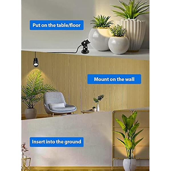Led Spot Lights 5w Up Lights Inomhus Spotlight Lampa För Växter, 3 Färgtemperaturlägen Landskap Up Light A [DB] 2 Pack