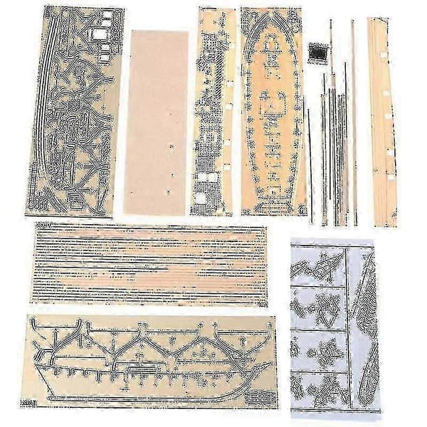 Ny 1:100 Halcon Treseilbåt Modell DIY Kit Skip Montering Dekorasjon Gave 25-26 [DB]