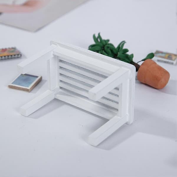 Hvit Mini Bordmodell for Dekor Tre Dukkehus Møbler 1 Stykke