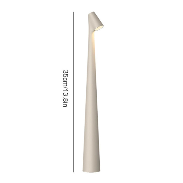 Elegant bordslampa med smal konisk skaft Bärbar och dimbar Led Sculpting Light Dec [DB] White