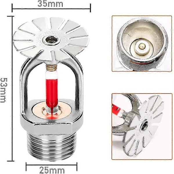 5 stk. Sprinkler 3/4 Tommer Hængende Type 155 Ned 68 Sprinkler 3/4\" Npt Til Husbygning db
