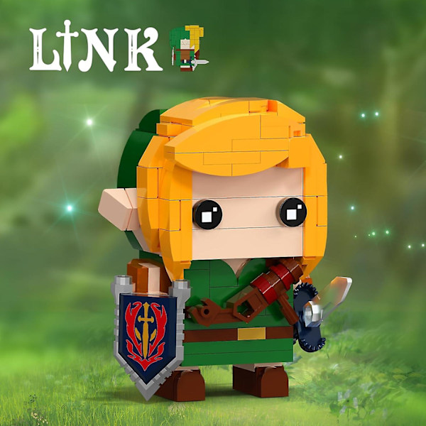 Länk Byggset, Länk Figur Håller Mästersvärdet och Hylian Sköld, Leksaker Presenter för Fans Barn Vuxna (177 Stycken) {DB}