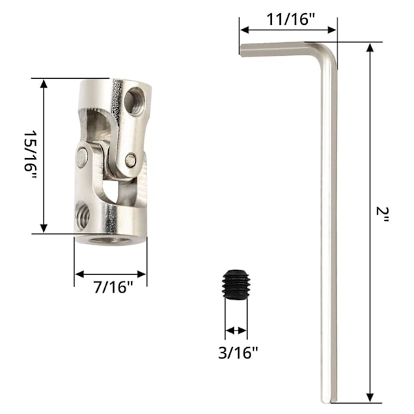 4-pak 6mm til 6mm Metal Aksel Kobling Motorforbindelse Universal Kobling, Universal Koblingsaksel Kobling (FW)