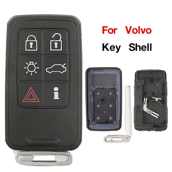 5/6 Knappar Smart Bilnyckel Skal Fodral Fob För Volvo S60 V60 S80 XC70 XC60 V70 2008-2017 Fjärrkontroll Skydd Tillbehör [DB] 6 Buttons