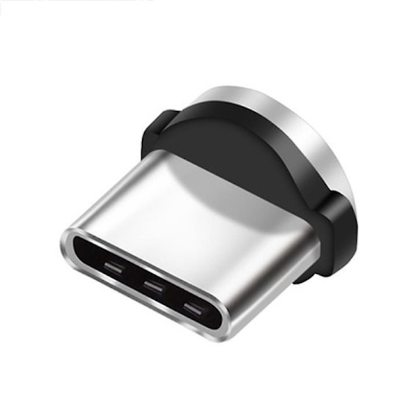 10 stk/sett Runde Magnetiske Kabelplugger 8-pins Type-C Plugger Rask Lading Telefon Magnetladerplugg [DB] silver