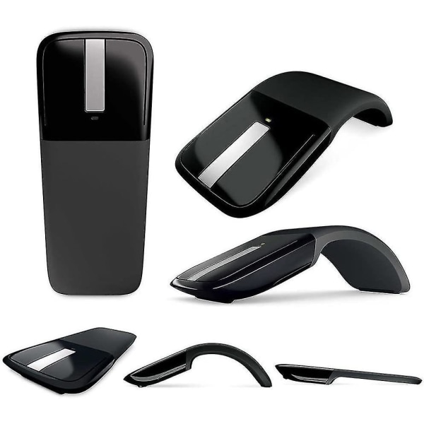 New Folding Mouse 2.4ghz Arc Touch Wireless Optical Touch Mouse With Usb Receiver For Laptop / Computer (black)-youxiu [DB]