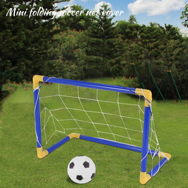 Indendørs Mini Folde Fodbold Fodbold Målstolpe Netsæt+pumpe Børn Sport Udendørs Hjemmespil Legetøj Barn Fødselsdagsgave Plast