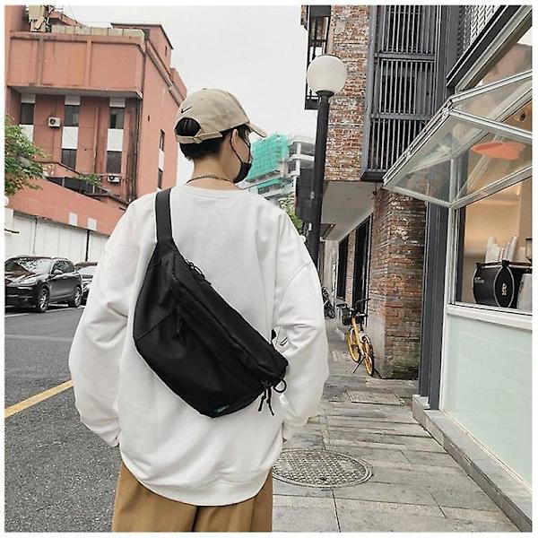 Herr dam midjeväska sport herr bröst casual japansk axel herr färg ryggsäck dam DB Black