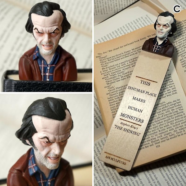 Kauhu Kirjanmerkit 3d Piirretty Resin Portrait Kirjanmerkki Suuret Lahjat Kirjojen Ystäville {Db} C