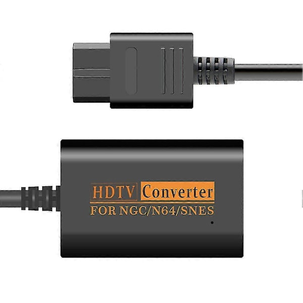 1080p HDMI-kompatibel Adapterkonverter Hög Klarhet Kabel för Nintendo 64/SNES/NGC Gamecube Konsol [DB] Black