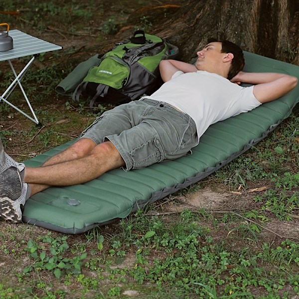 Udvidet og udvidet tykkere fod oppustelig pude, bærbar og ultralet luftmadras til udendørs camping vandreture [DB] Spring Rain With Gray On The Back
