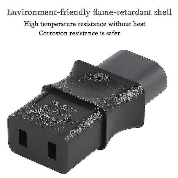 2-polig IEC 320 C8 hane till IEC 320 C9 hona AC-adapter 6A/250V EU Industriell strömomvandlare Ny s202412241130 db Black