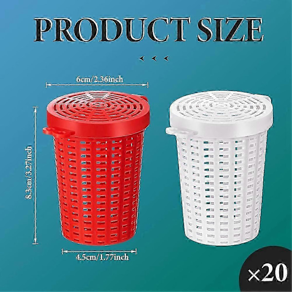 20 stk Fiskeagn Burfelle Fisk Lokkemiddel Mater Kurv Plast Agnbøtte For Krepsdyr Reker Mark Krabbe Karpe [db]