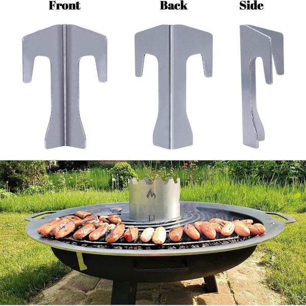 Eldplattor Distanshållare, Universell Grill Distanshållare i Rostfritt Stål Avståndshållare för Grillring Eldskålar Grill Eldtunna Tillbehör  [dB} 3pcs