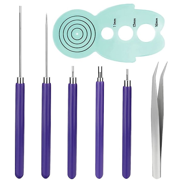 Quilling Verktygsset, 5 st Pappersblomverktyg, Quilling Slotted Verktyg för Rullande Pappersblommor Hantverk [db] Purple
