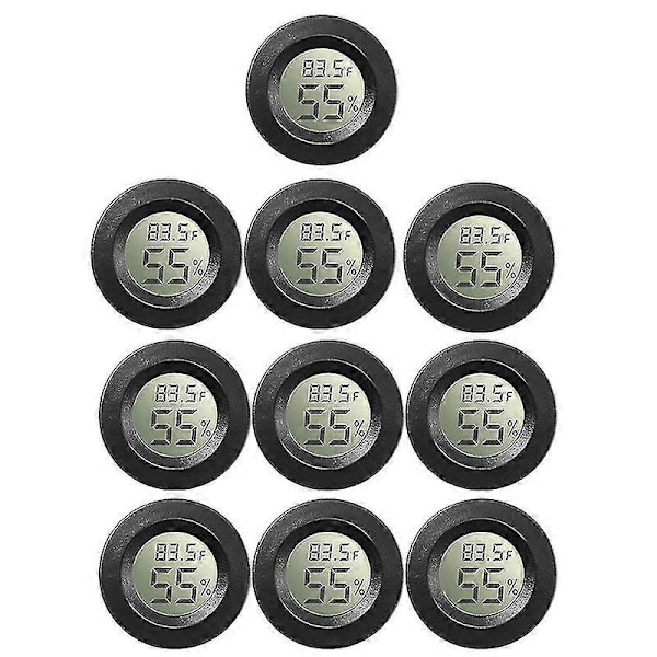 10-pak Mini Hygrometer Termometer Måler Digitalt LCD-display Til Drivhus Børneværelse Reptil Inkuba [DB]