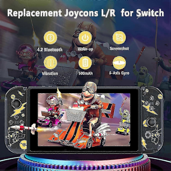 Handkontroll för Nintendo Switch, Ersättning för Switch-kontroller med Dubbel Vibration/Väckning/Skärmdump [Db]
