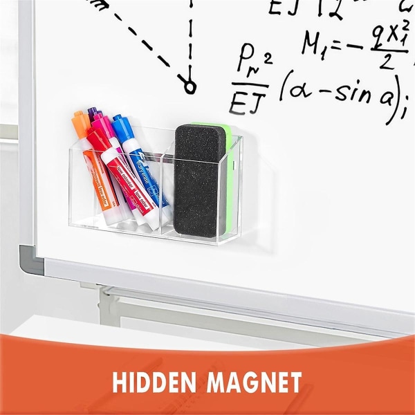 Akryl Magnetic Dry Erase Marker Holder Til Whiteboard, Ikke-magnet Pen Holder Til Køleskab Køleskab