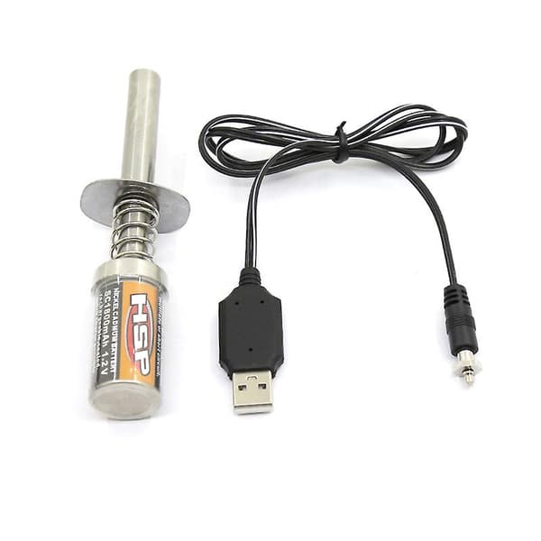 Rc Nitro 1.2 V 1800mah Genopladelig Gløderørstænding Dc Usb-oplader Til Gas Nitro Motor Power 1/10 1/8 Rc Bil db As Shown