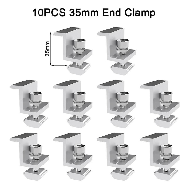 Justerbar solpanelbeslag Klemme Pv-beslag Monteringsspænde Solendeklemme 35mm til fastgørelse af sol